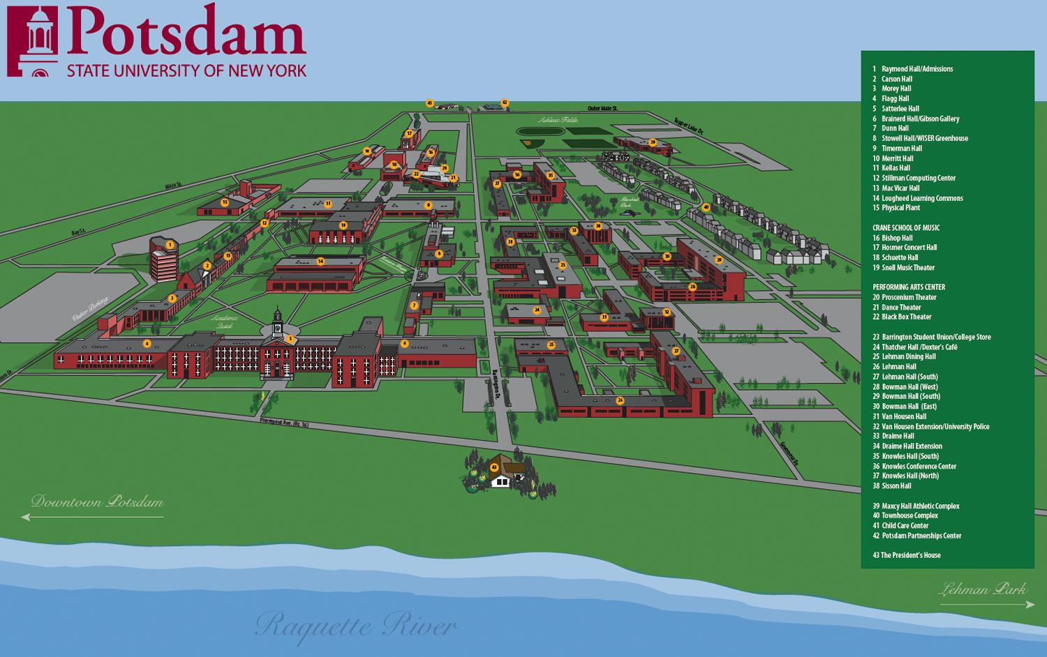 Campus Map | SUNY Potsdam
