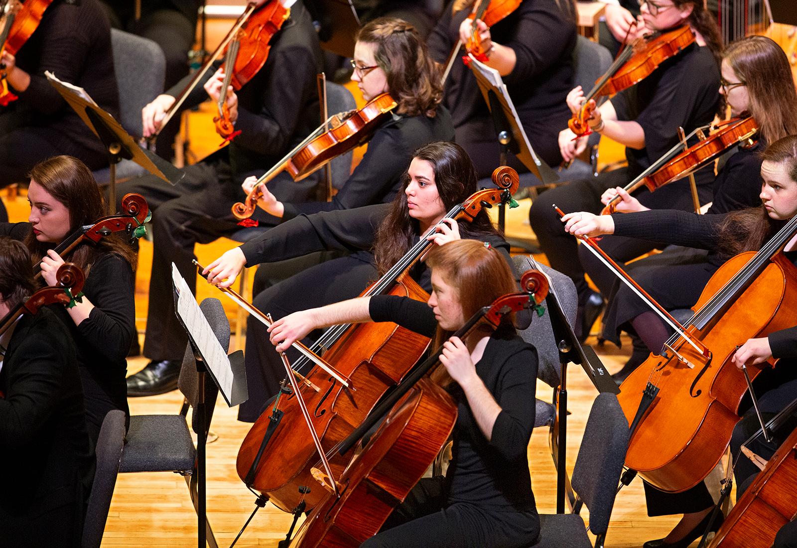 Crane School of Music Students Fill the Stage for Large Ensemble